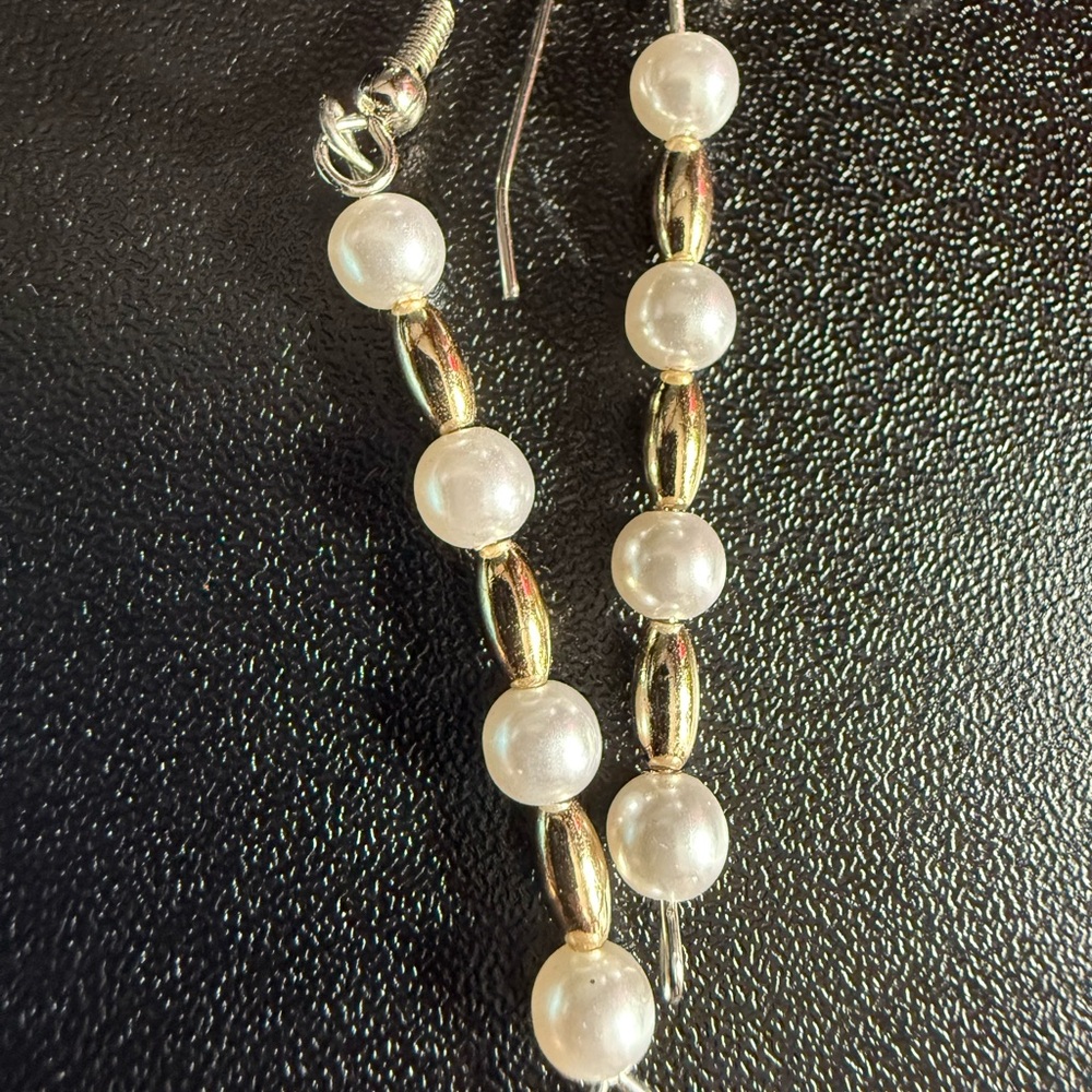 2 for $4 Elegant Gold and Pearl Drop Earrings